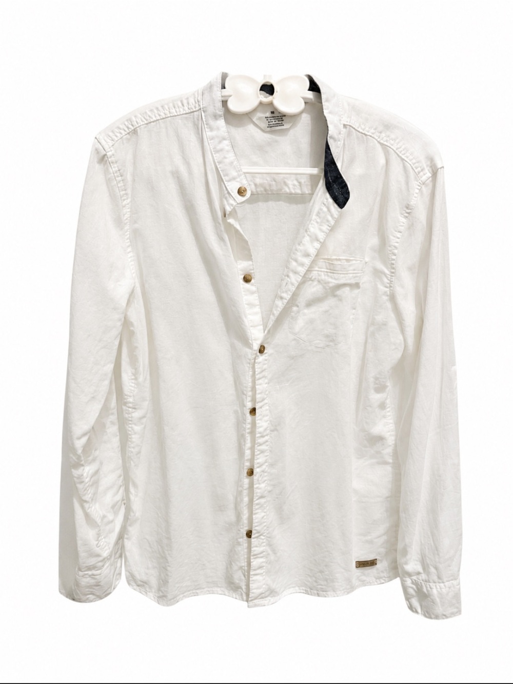 White linen long sleeve 
 button down shirt for boys size 10